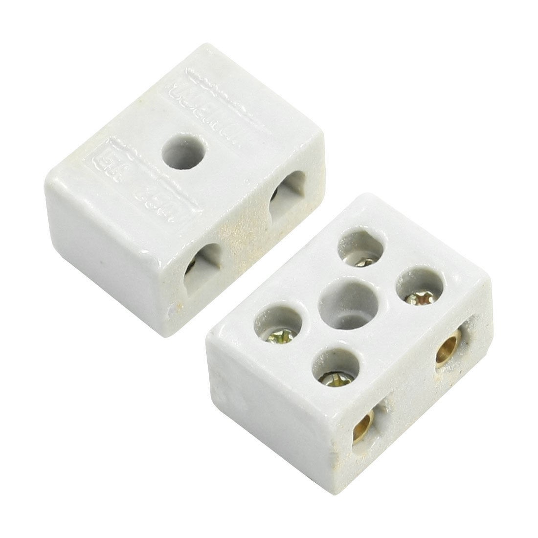 2 Pcs 2W5H High Temperature Porcelain Ceramic Terminal Block 30A 110-600V