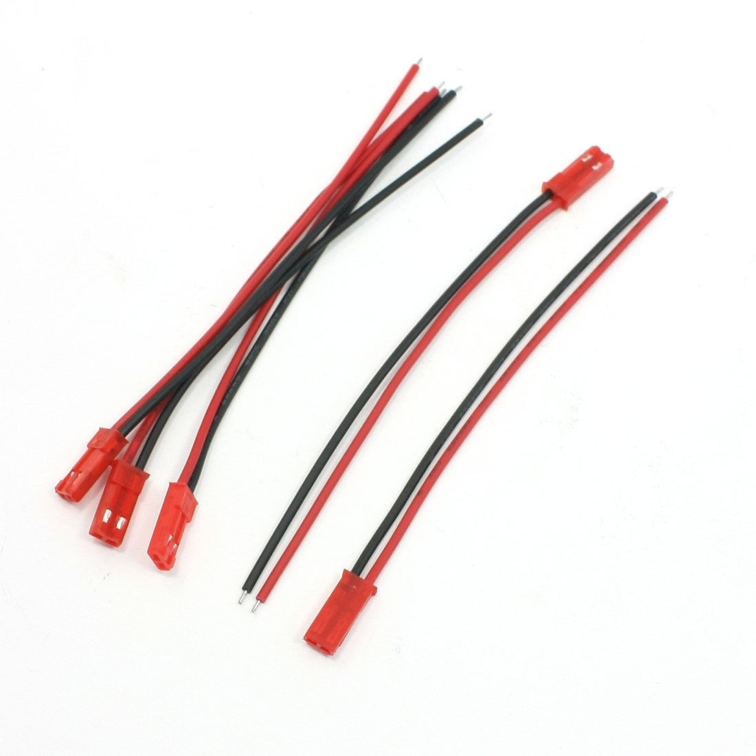 5 x 2Pin JST Male Connector 3.9" 100mm 22AWG Wire for RC Plane Li-Po Battery