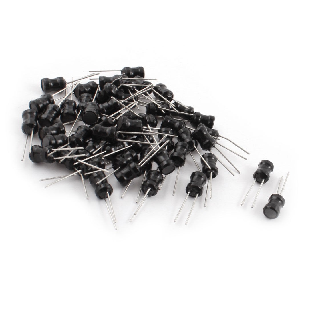 50Pcs 100mH 100mA 6x8mm 10% Tolerance Shielded Radial Lead Inductor Black