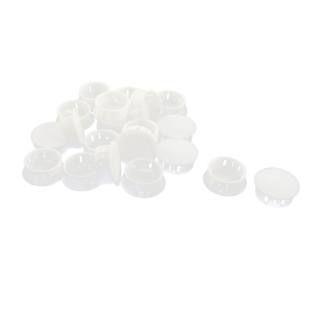 20 Pcs SKT-25 24.7mm White Snap in Blank Domed Lock Hole Plug Cover Fastener