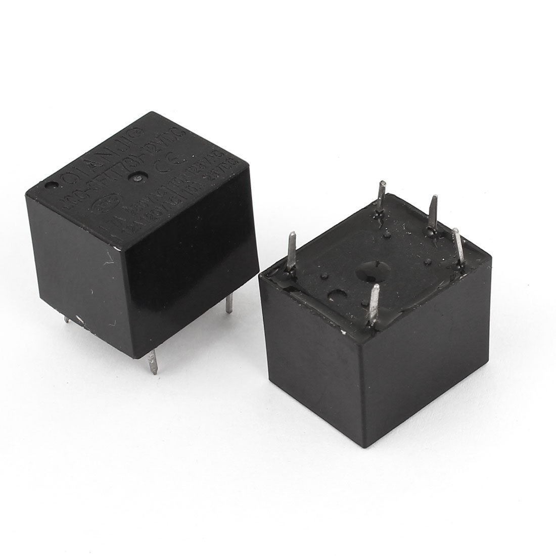 PBC Mount 5 Pins SPDT General Purpose Relay Black DC 12V Coil 2 Pcs