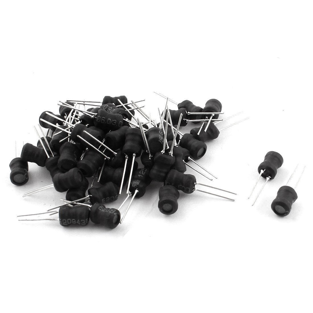 50Pcs 33uH 1A 6x8mm 10% Tolerance Shielded Radial Lead Inductor Black