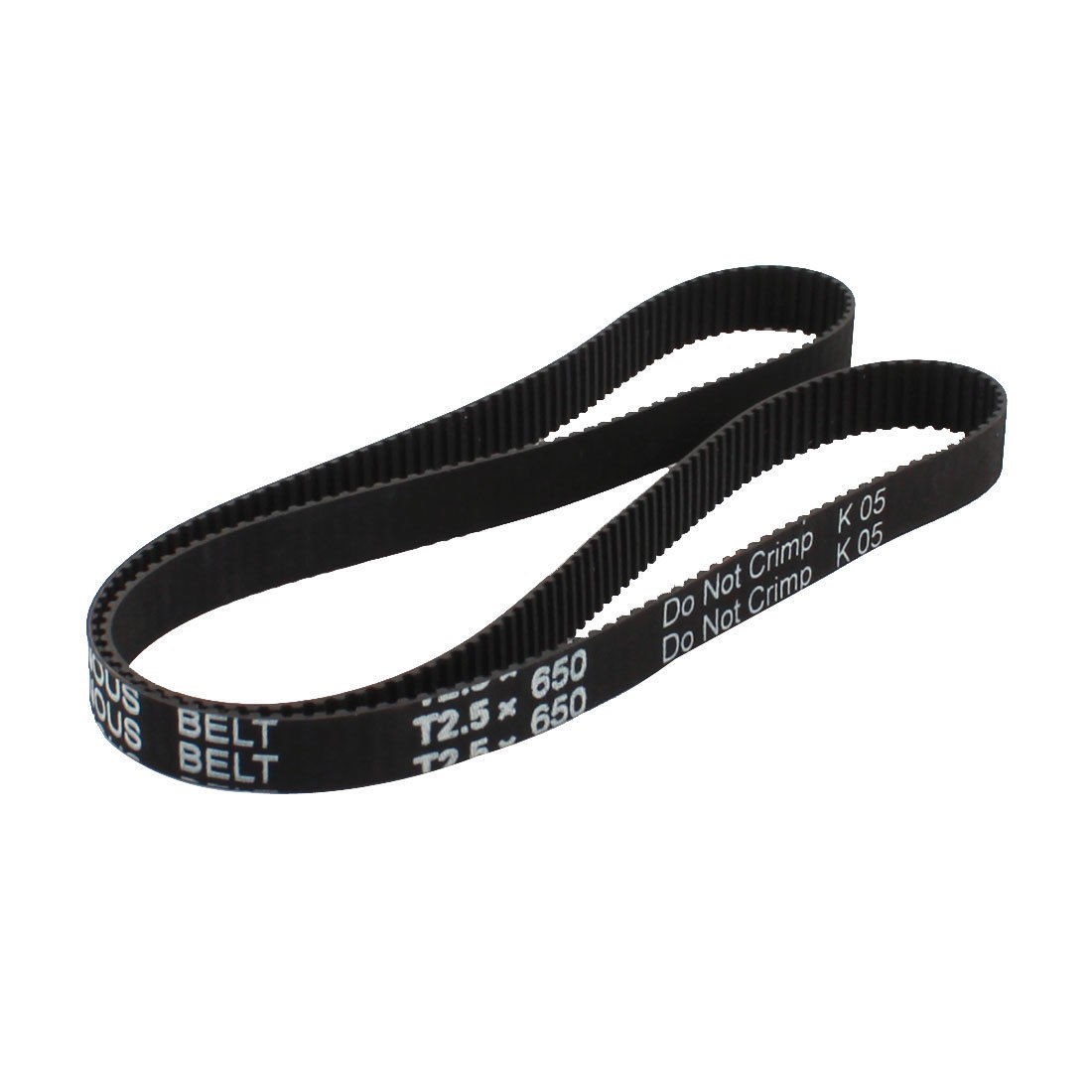 T2.5x650 260 Teeth 10mm Width Black Rubber Industrial Machine Timing Belt