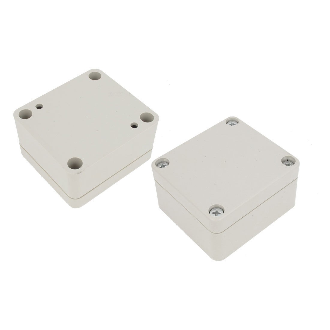 2 Pcs Plastic Mounted Power Protective Case Junction Box 63 x 57 x 35mm
