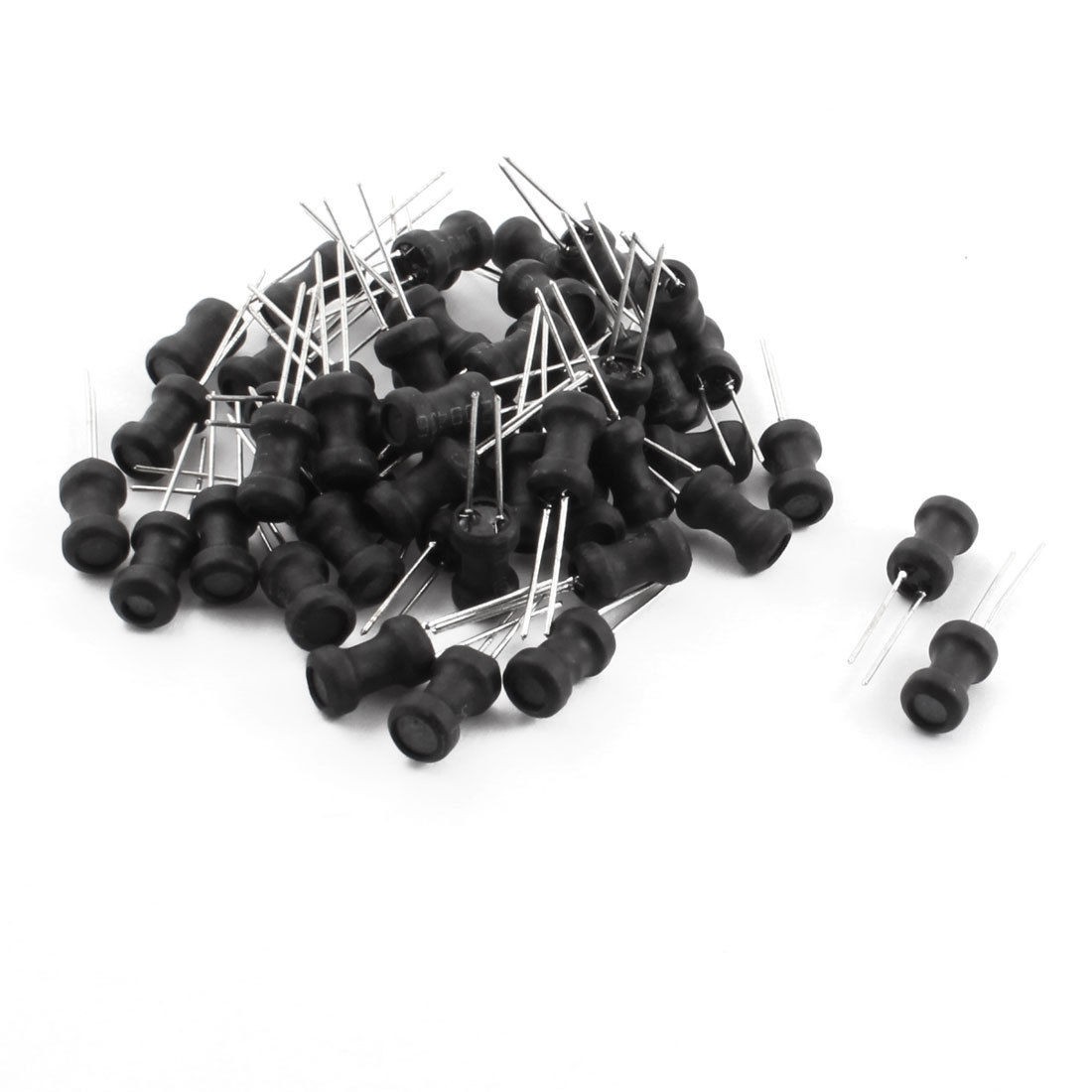 50Pcs 560uH 300mA 6x10mm 10% Tolerance Shielded Radial Lead Inductor Black