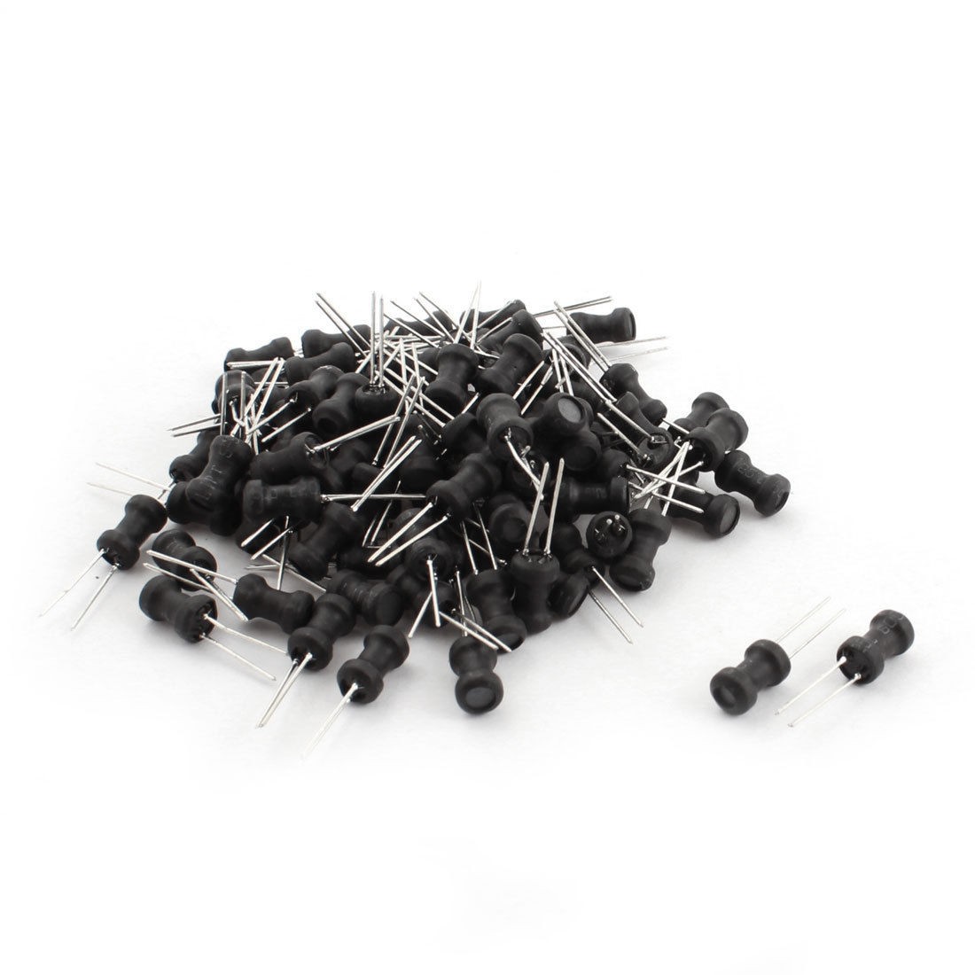 100Pcs 330uH 400mA 6x10mm 10% Tolerance Shielded Radial Lead Inductor Black