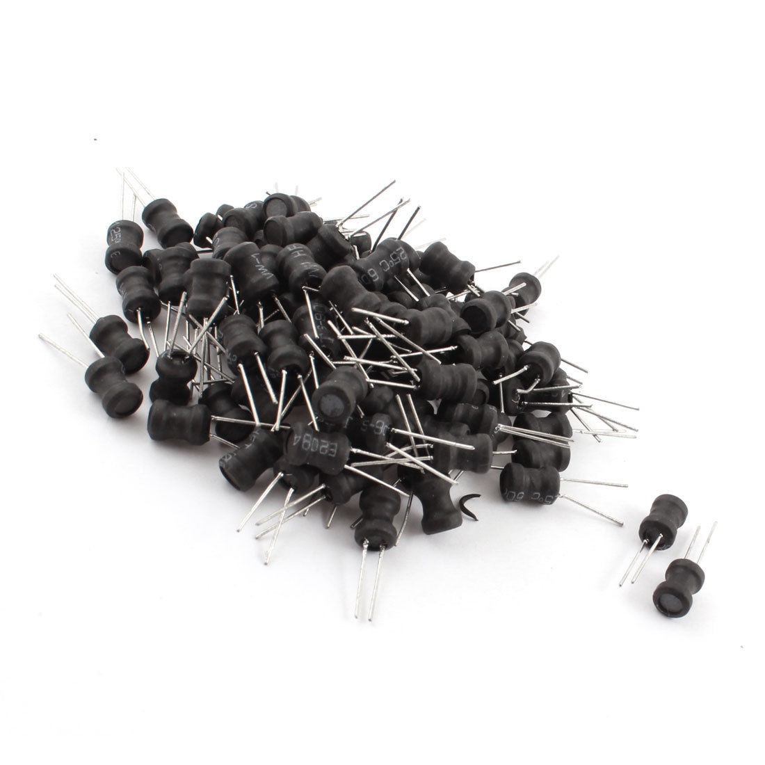 100Pcs 4.7mH 100mA 6x8mm 10% Tolerance Shielded Radial Lead Inductor Black