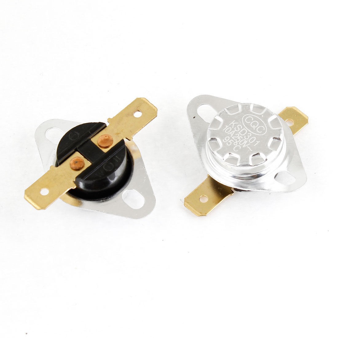2 Pcs 95 Celsius Degree KSD301 Plastic Thermostat Temperature Switch NC 250V 10A