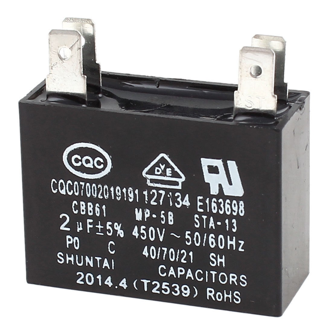 CBB61 2uF 5% Tolerance Air Conditioner Fan Motor Running Capacitor AC 450V