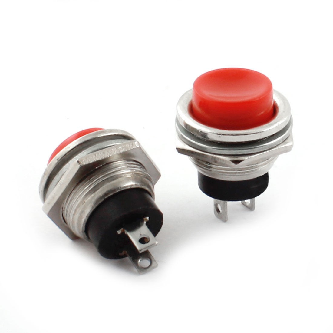 2 x 2 Pin Red Cap Black Momentary Pushbutton Switch SPST AC125V 3A