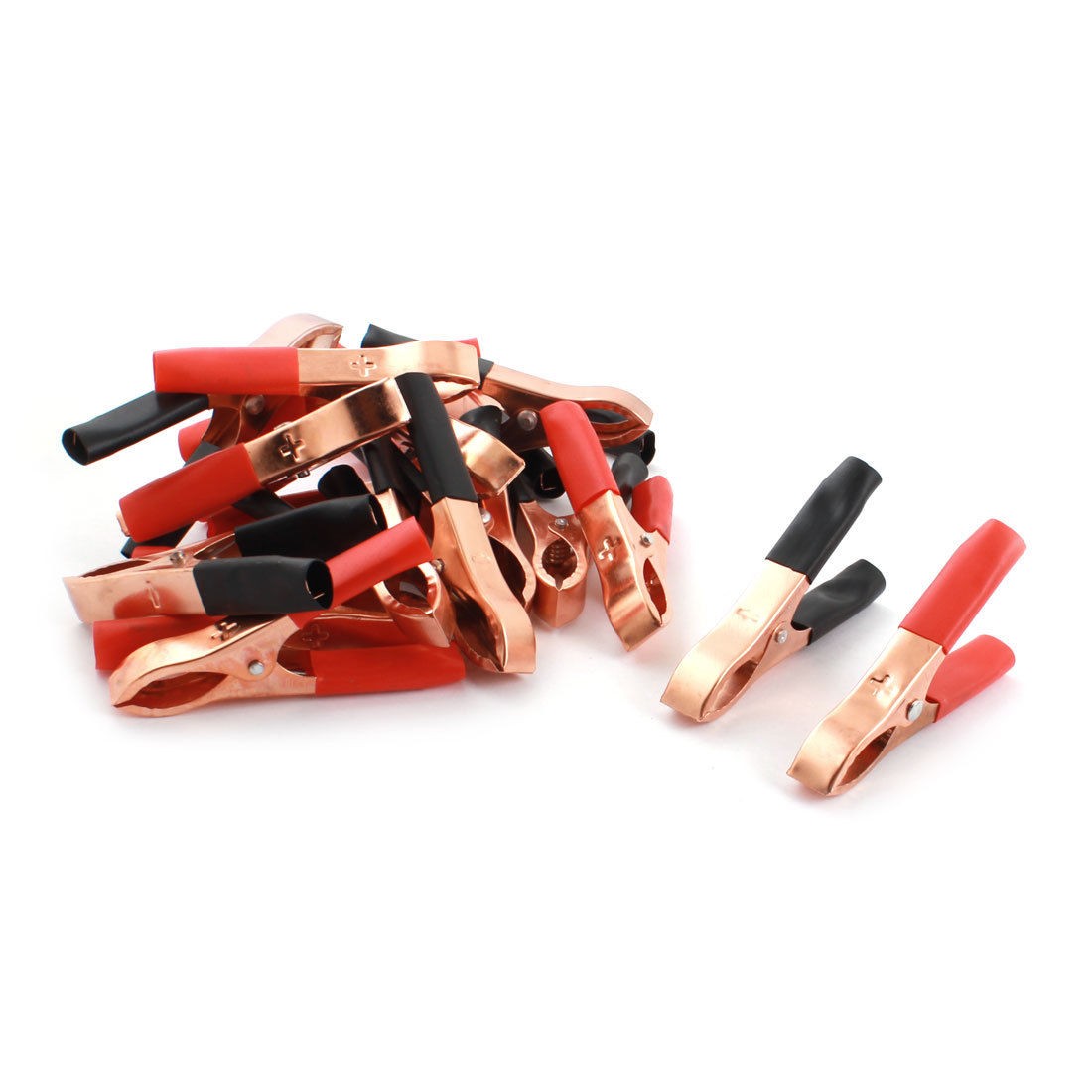 18pcs Copper Plated Car Battery Test Alligator Clip Red Black 30A 380V