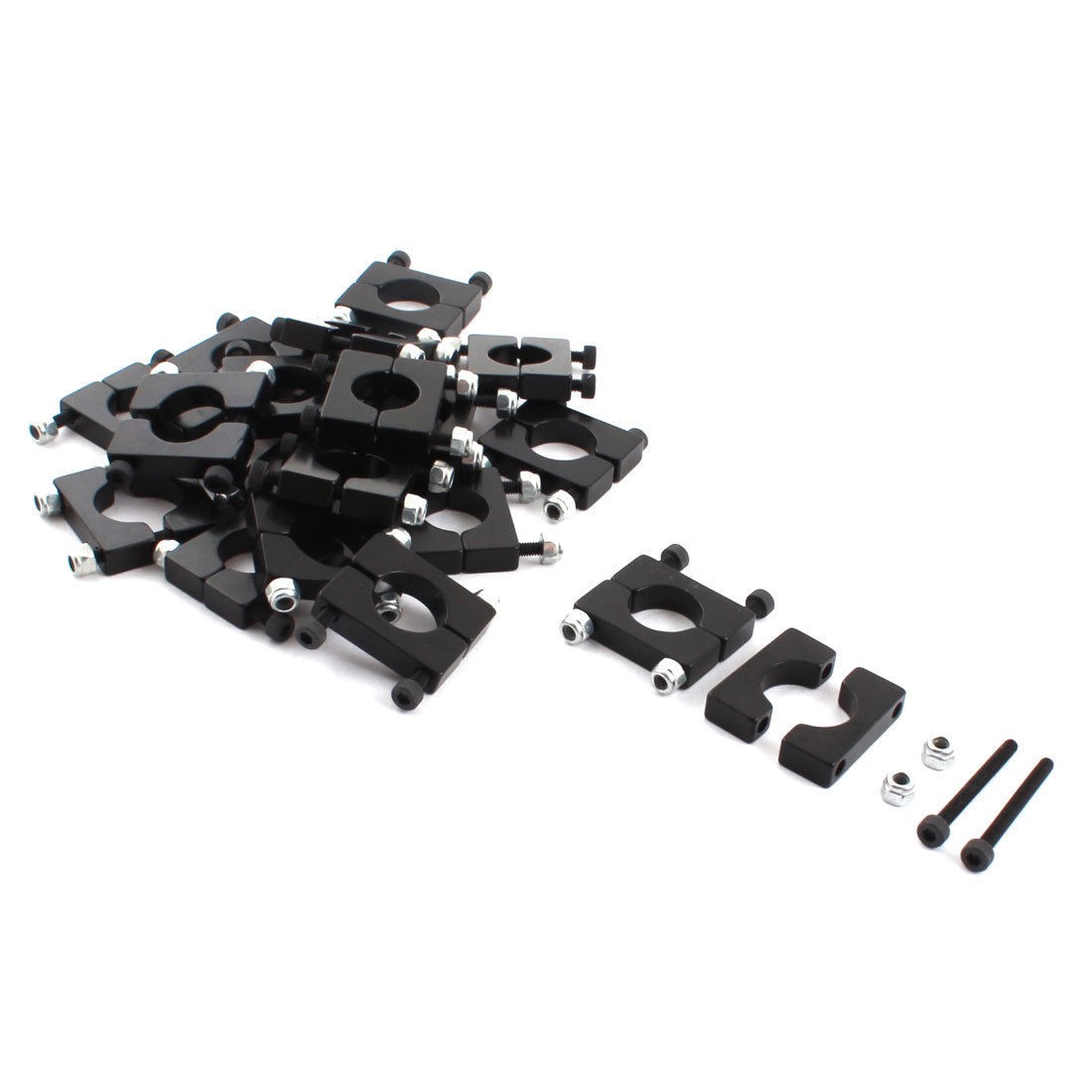 20Pcs 12mm Black Aluminum Clamp for Carbon Fiber Tube RC Quadcopter Hexrcopter