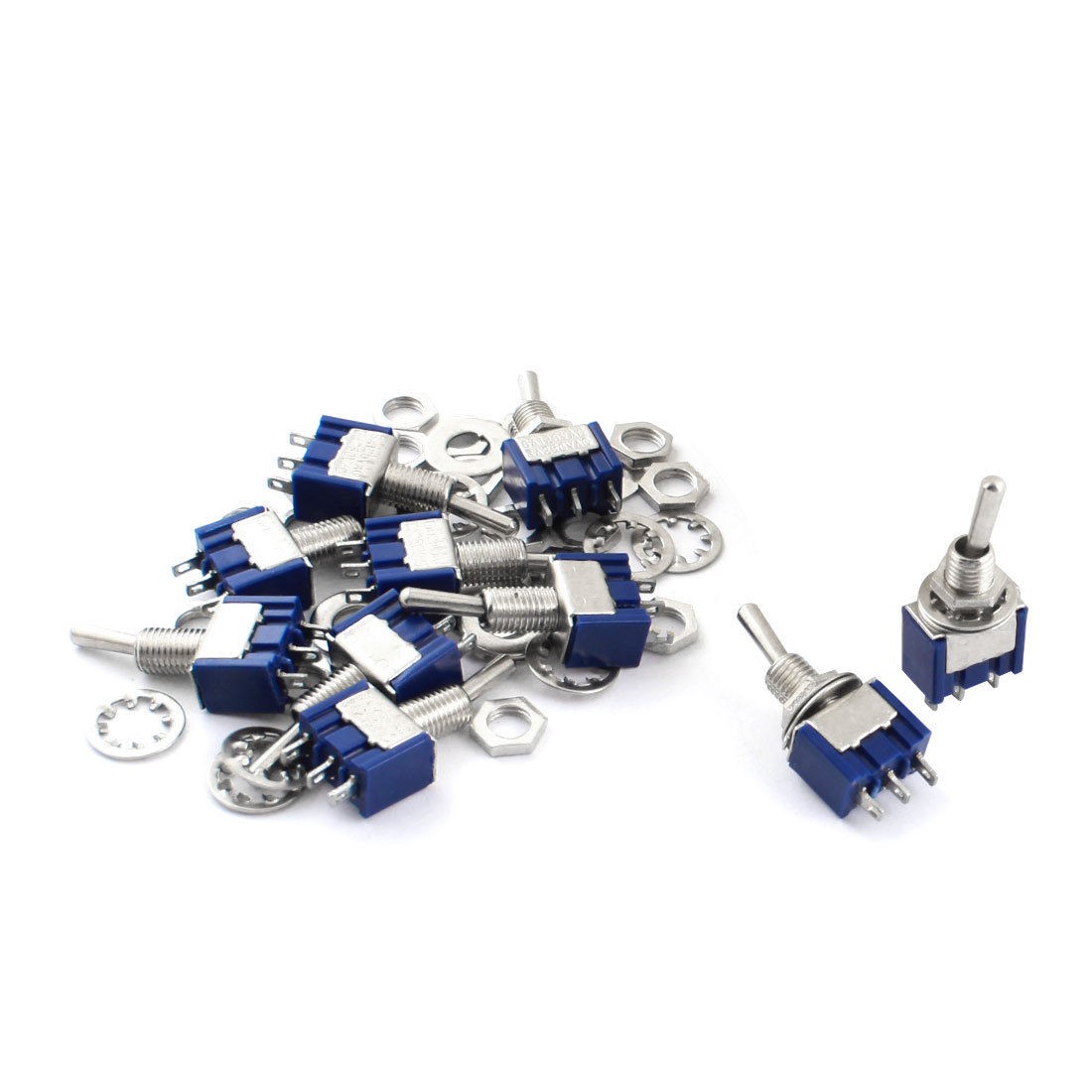 10pcs AC250V 3A AC125V 6A 6mm Mount 3 Way On/Off/On SPDT Toggle Switch