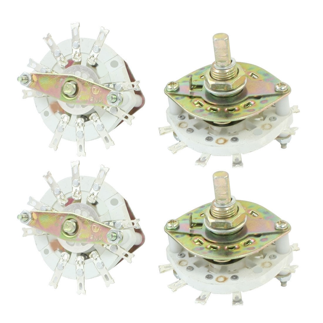 4PCS 2P4T 2 Pole 4 Way One Deck 10 Pins Band Channael Rotary Switches