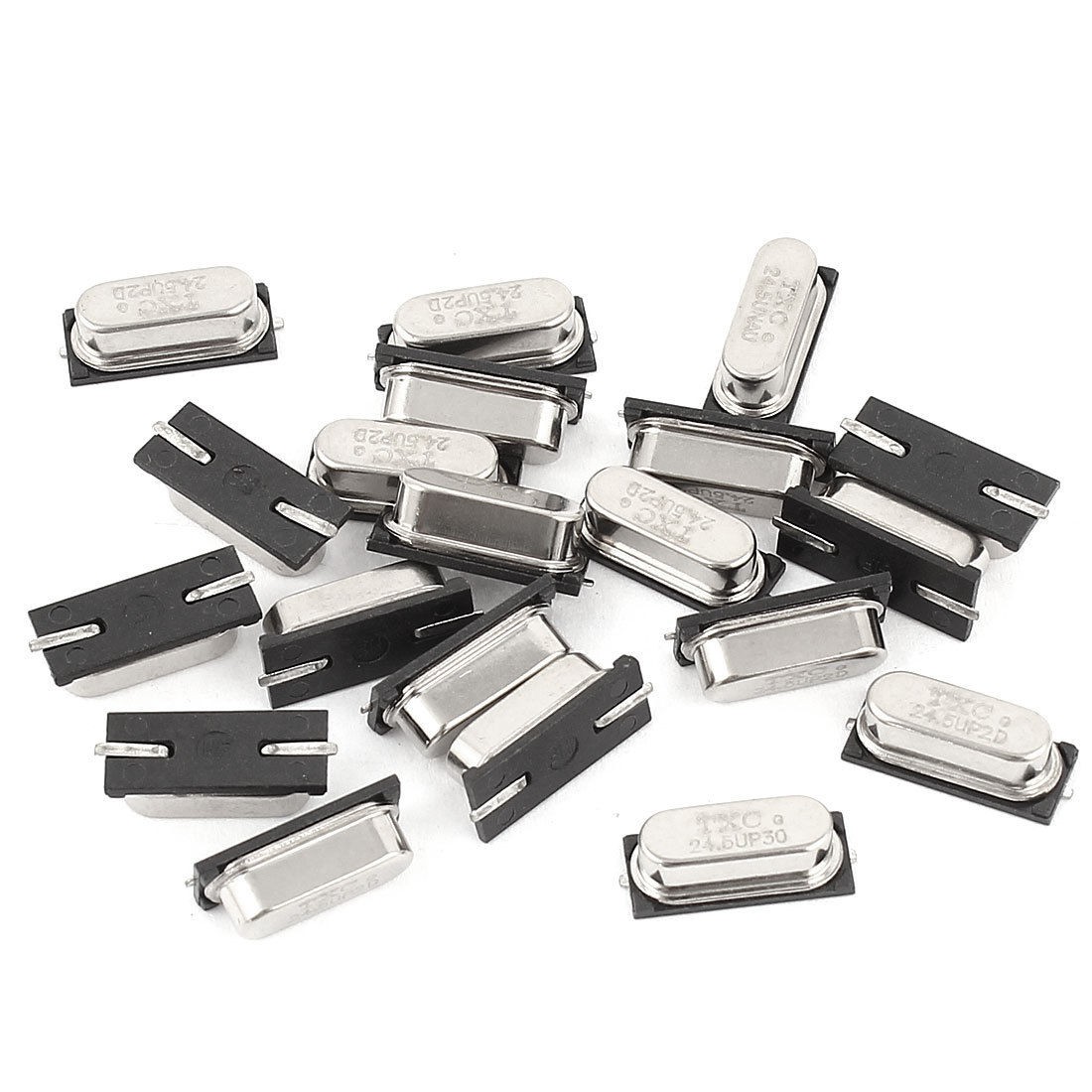 10 Pieces HC-49S SMD Surface Mount Quartz Crystal Oscillator 24.5MHZ Silver Tone