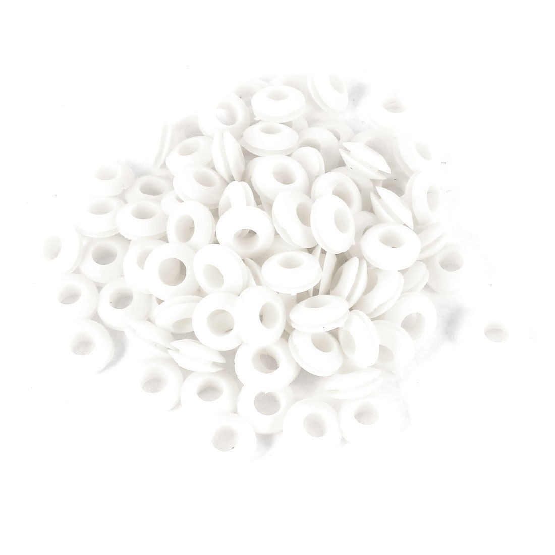 100 PCS 6mm x 12mm White Rubber Cable Wiring Grommets Gasket Ring