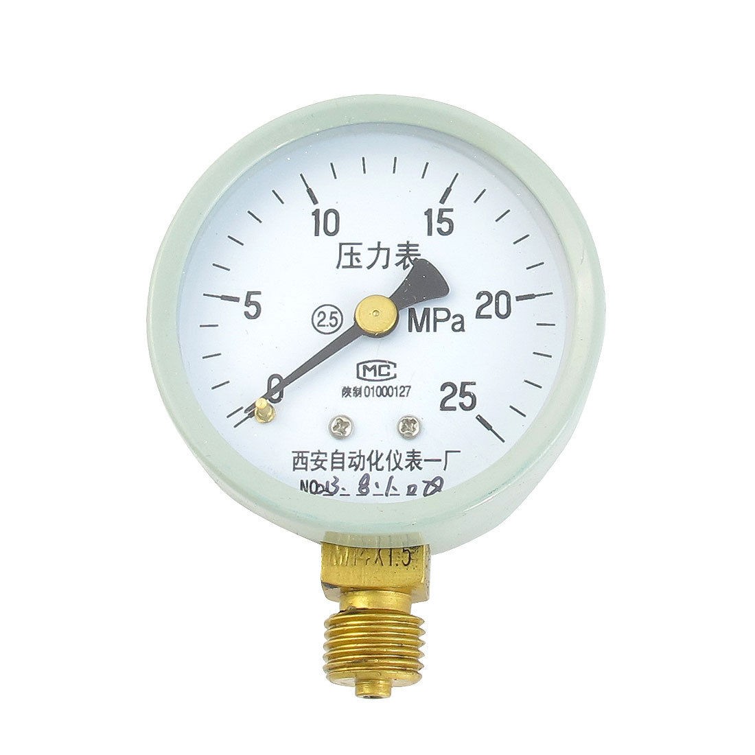1/4PT Male Threaded 0-25Mpa Pneumatic Air Pressure Measuring Gauge Light Gray