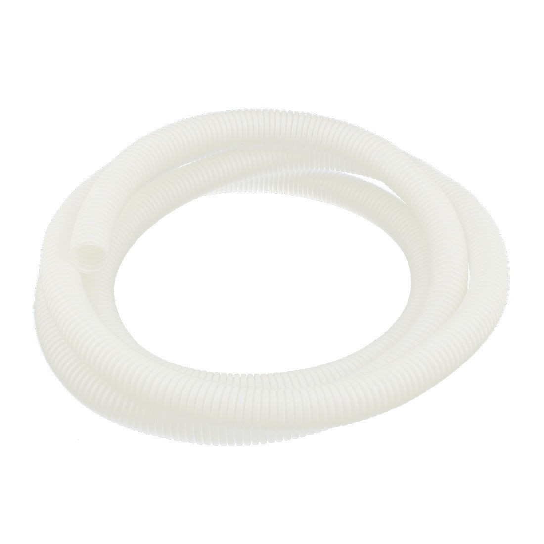 White Plastic 25mm x 20mm Corrugated Wire Tubing Convoluted Tube 2.5M