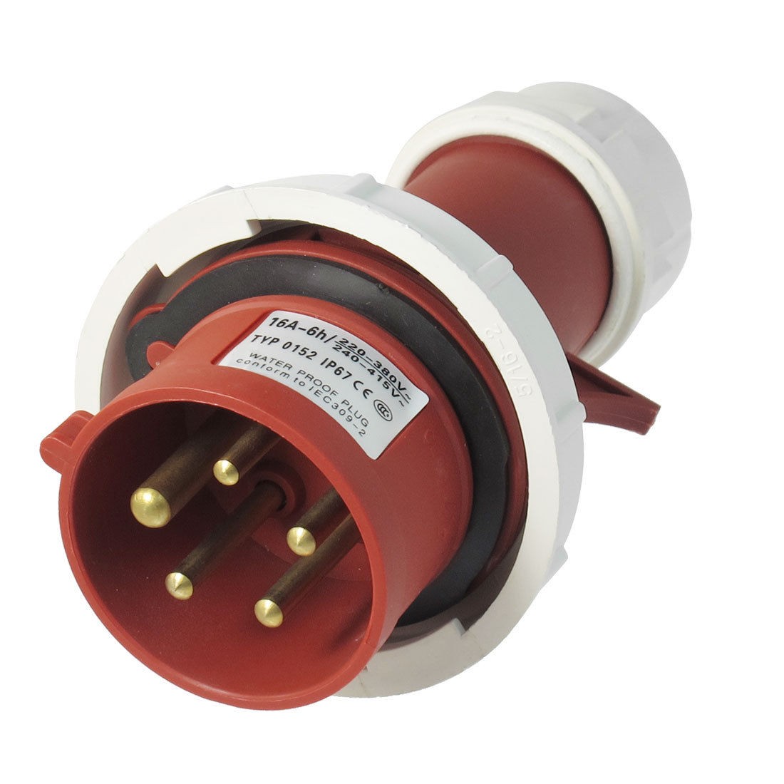 AC 220-380 240-415V 16A IEC309-2 3P+E+N Industrial Plug Red White