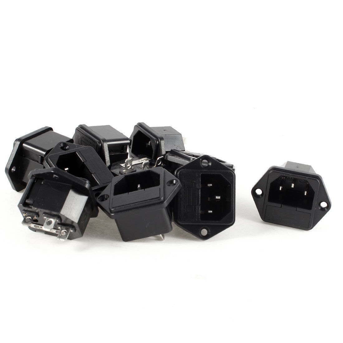 AC 250V 10A C14 Power Inlet Socket Receptacle Screw Type 10 Pcs