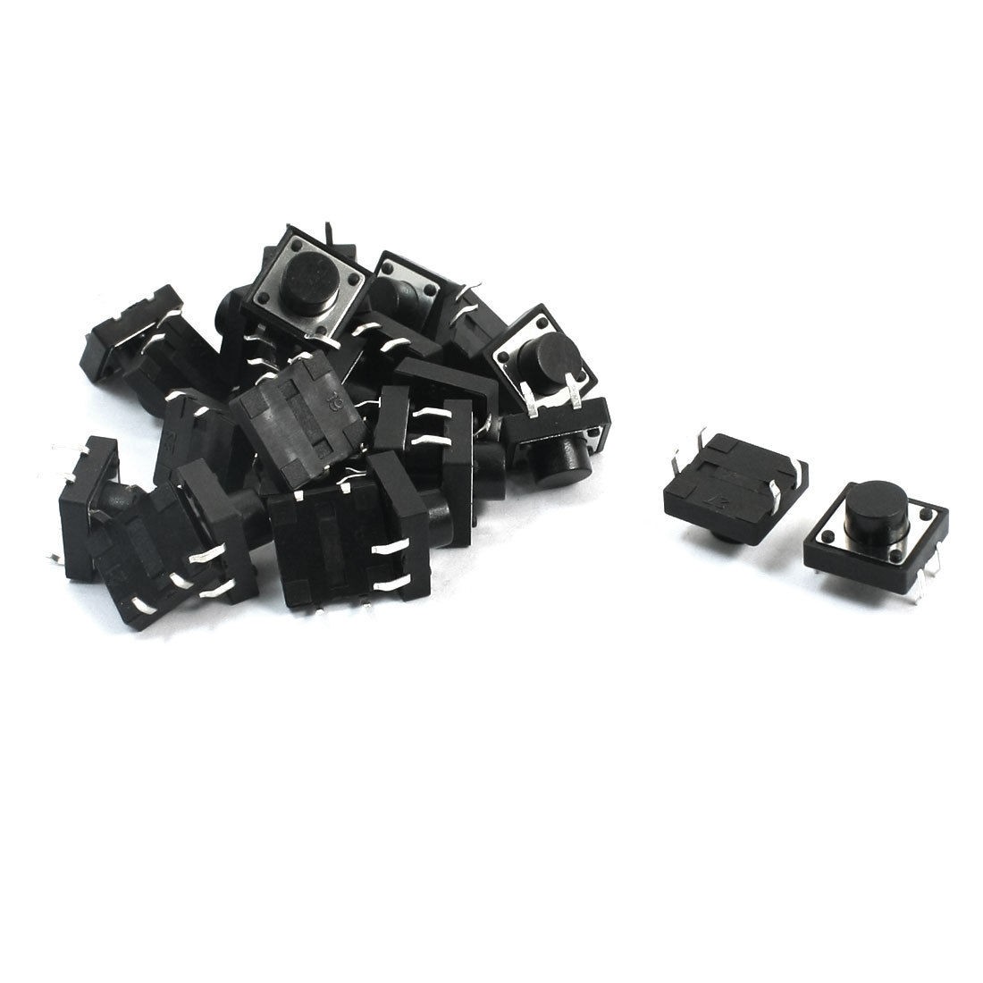 25Pcs Momentary Tact Tactile Push Button Switch 12x12x7mm 4-pin DIP