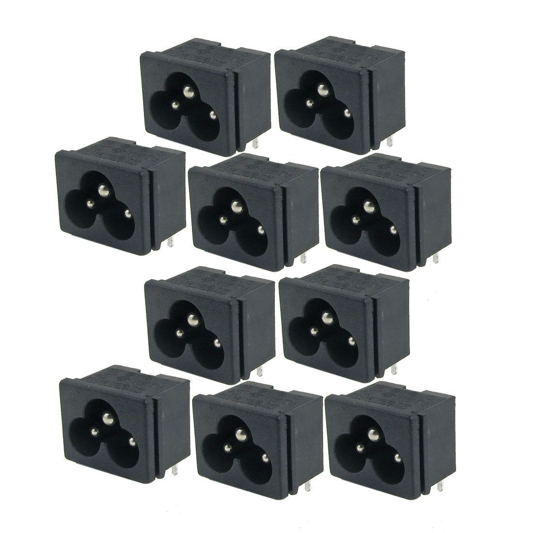 10 Pcs Black Plastic IEC320 Inlet C6 Power Adapter 250V 2.5A