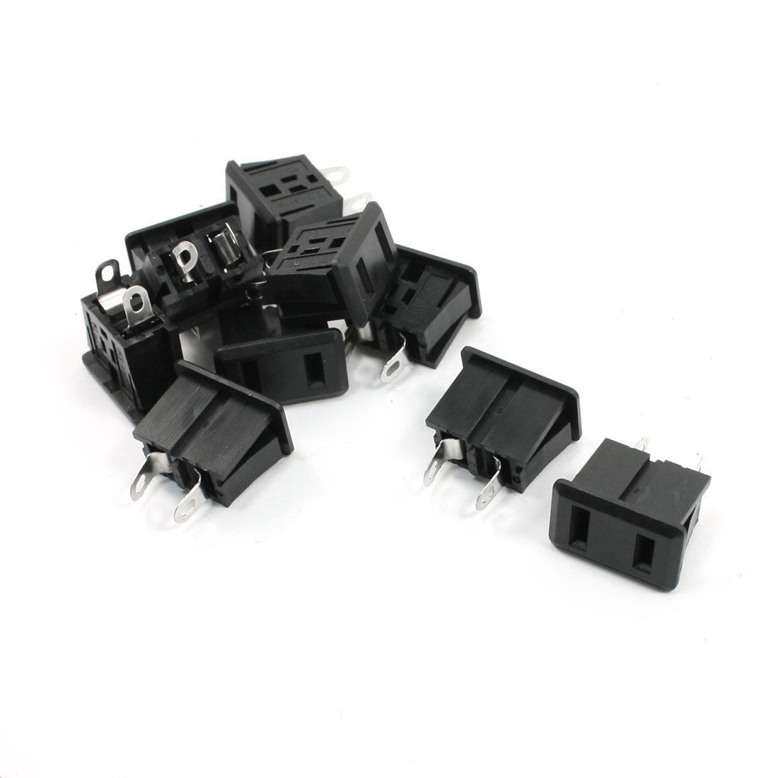 15A 125VAC Rewirable Design US 2Pin Socket Converter Adapter 10Pcs