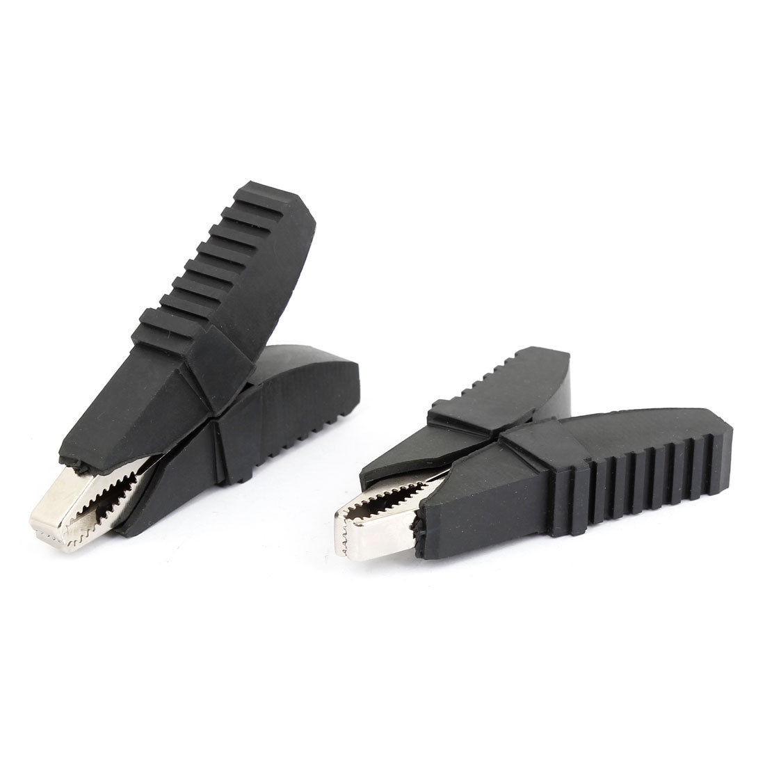 Black Soft Plastic Insulated Boot Car Battery Test Alligator Clip Clamp 2 Pcs
