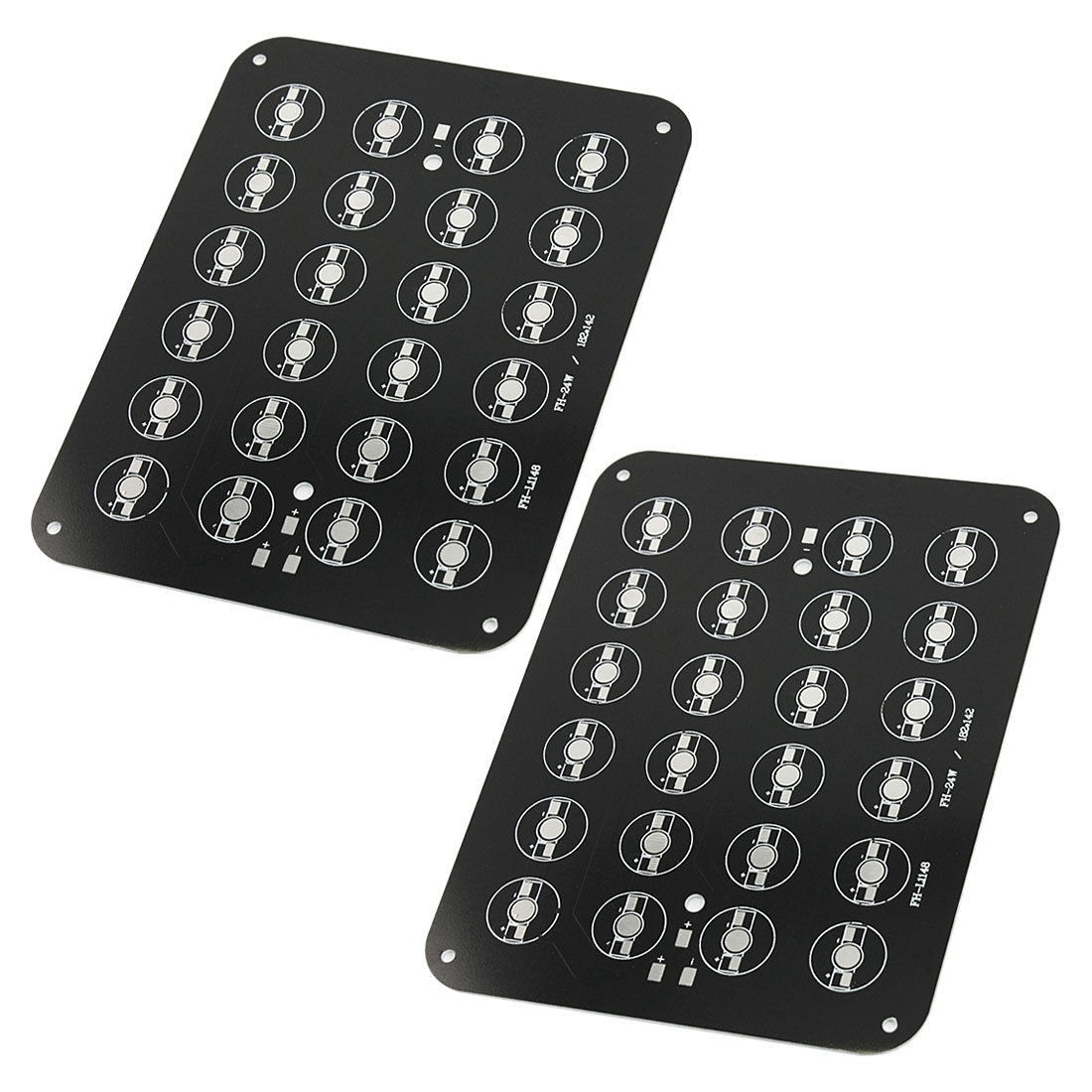 2Pcs 24 x 1W 3W 5W High Power LED Lamp Aluminum Base Plate 182mm x 142mm