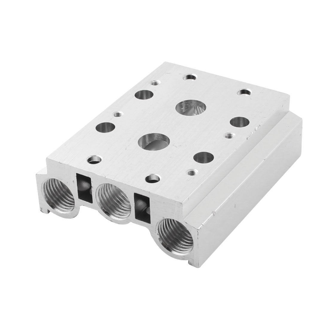1 4PT Thread Tube Hole Aluminum 2 Row Manifold Solenoid Air Pilot Valve Base