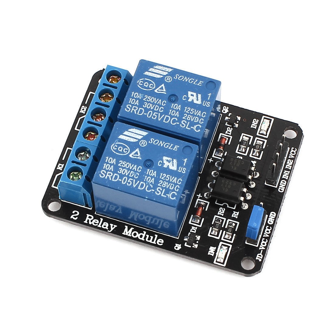 DC 5V 2 Channel Relay Module Optocoupler for PIC AVR DSP ARM Arduino