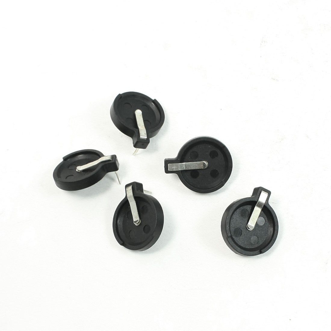 CR1616 Cell Coin Button Battery Holder Socket Black 5 Pcs