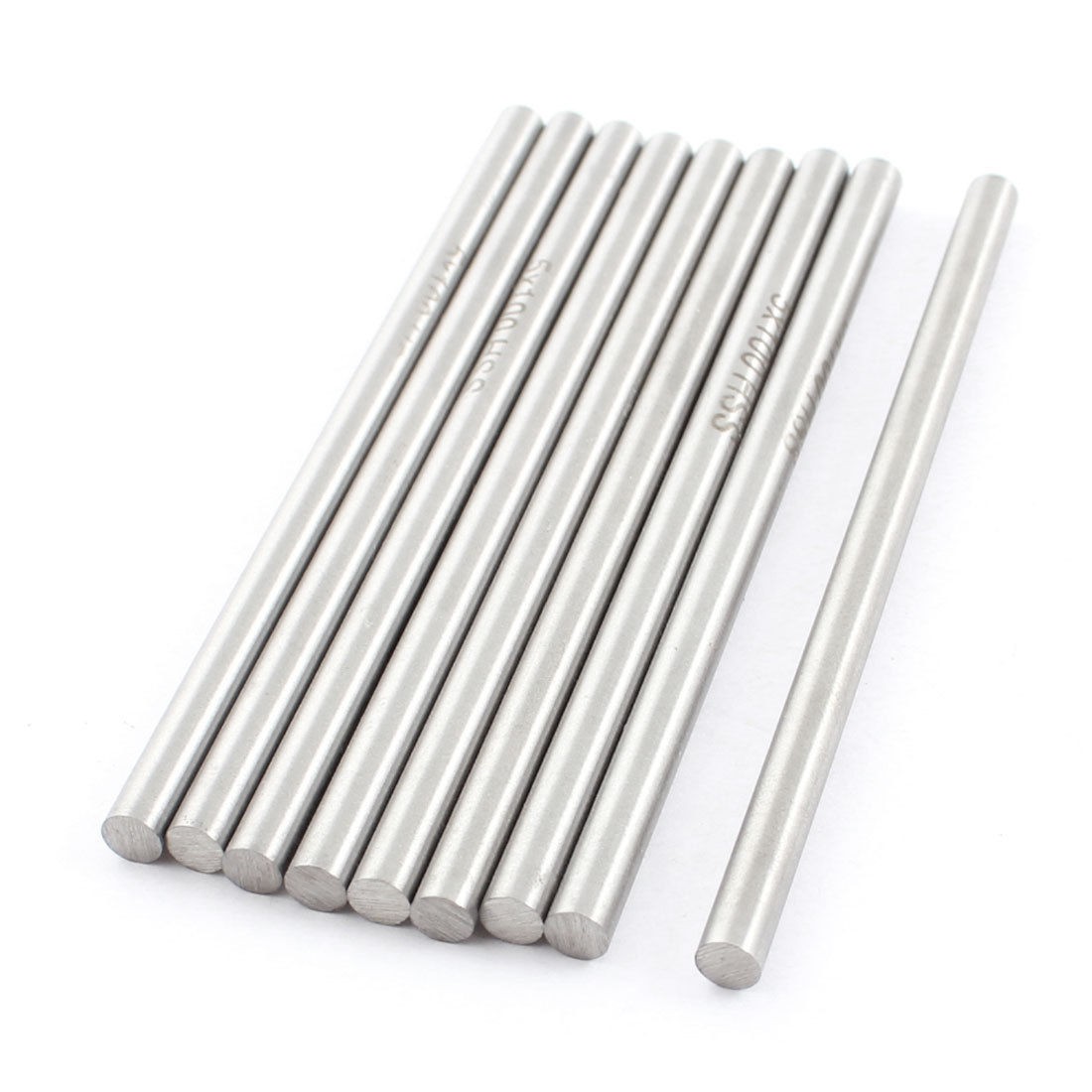 9 Pcs 5mm x 100mm Silver Tone HSS Boring Tool Round Lathe Bar Rod
