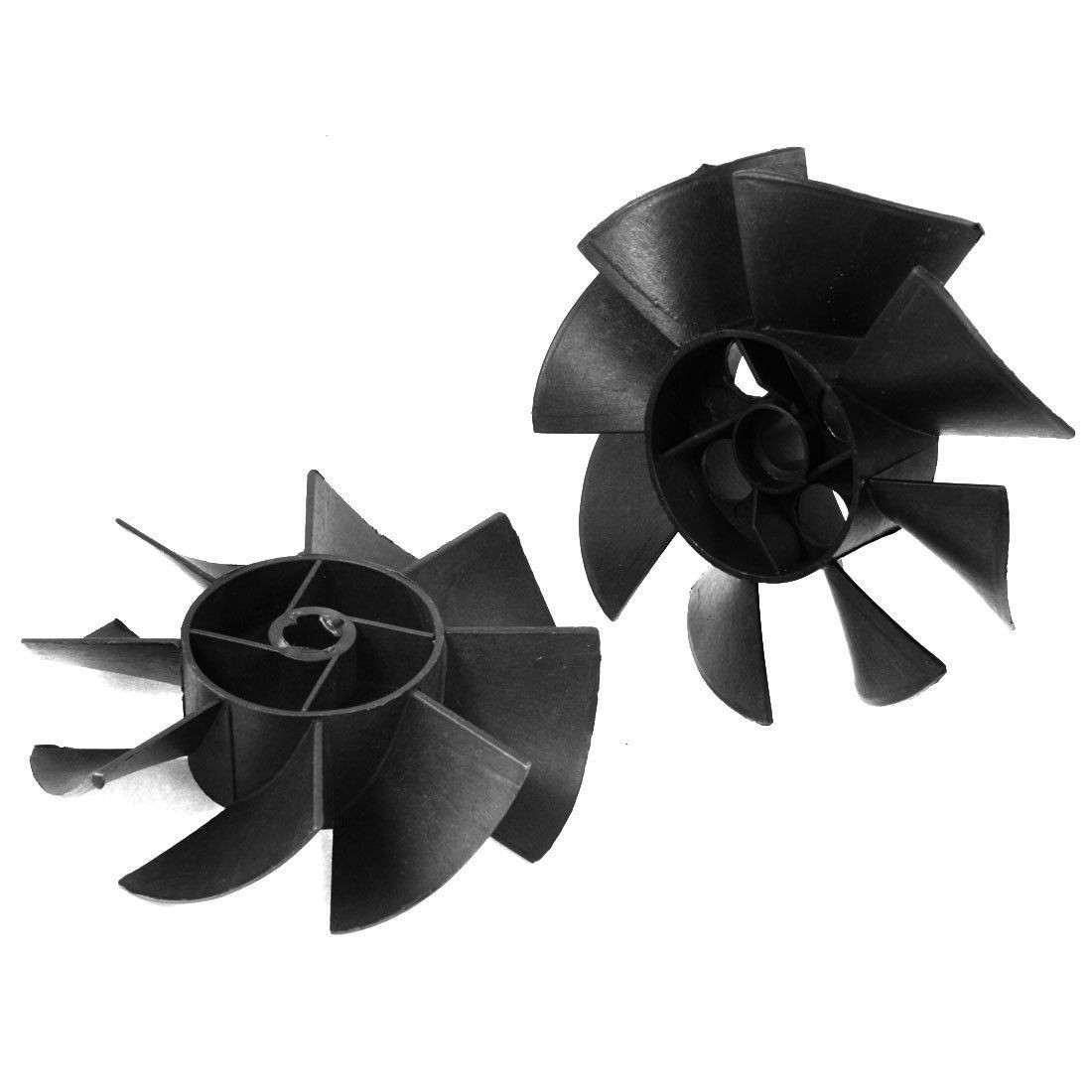 Machine Part Black Plastic 15mm Inner Diameter 8 Impeller Motor Fan Blade 2PCS
