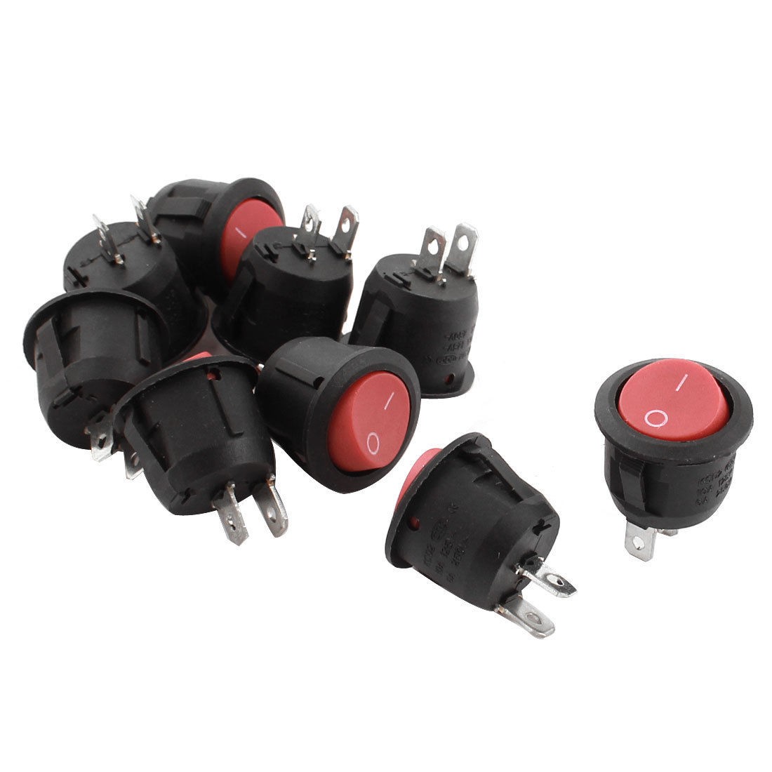 9Pcs AC 125V/250V 10A/6A SPST 2Pin Snap in Mount Boat Rocker Switch