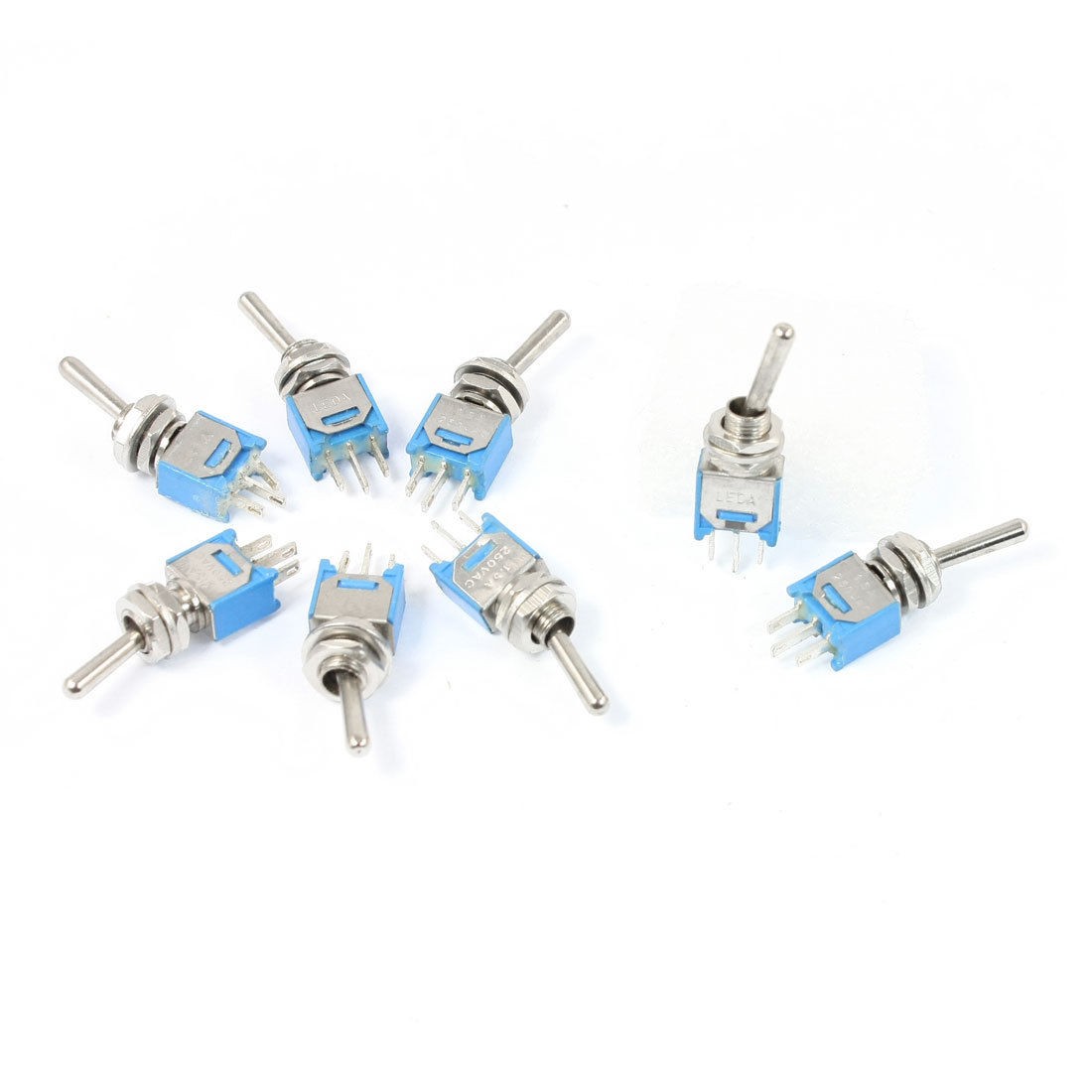 8pcs SPDT 3 Terminals Mini Latching Toggle Switch AC 250V 1.5A