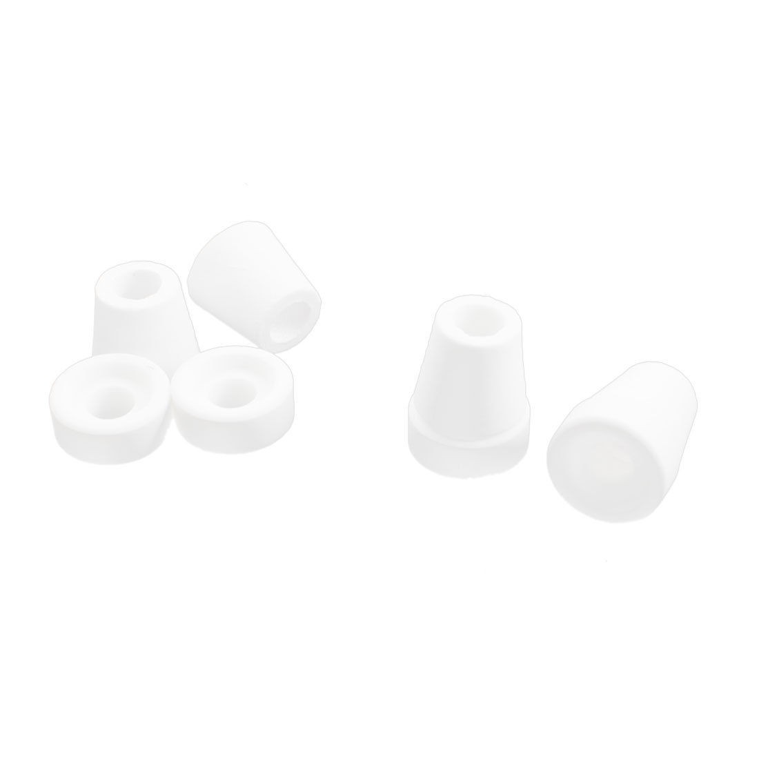 4PCS White 7mm Hole Dia Wire Tapered Ceramic Electrical Insulator AC250V 425C