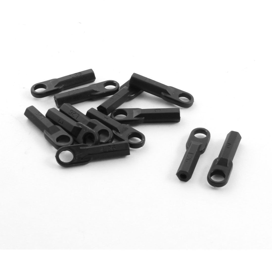 12Pcs RC Model Helicopter Spare Parts Push Rod End Link 2.3x26mm Black