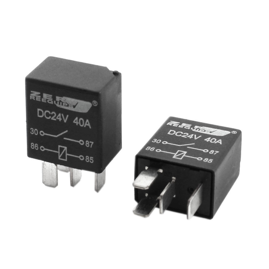 2pcs General Purpose SPST 1NO 4 Terminals Power Relay DC 24V 40A