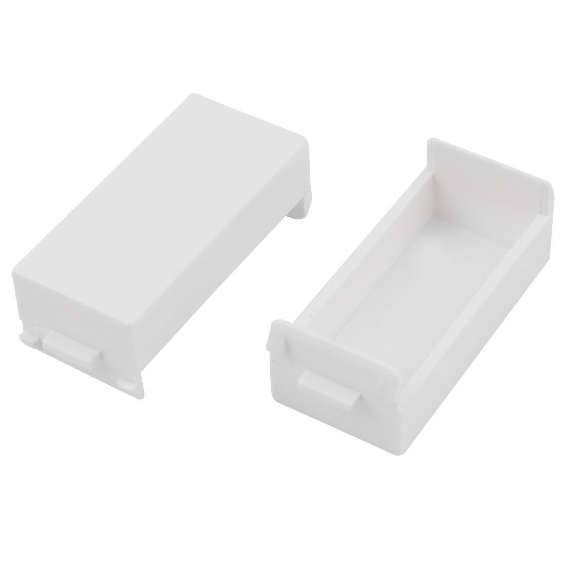 2 x White Plastic Blank Wall Plate Single Position Socket Cover