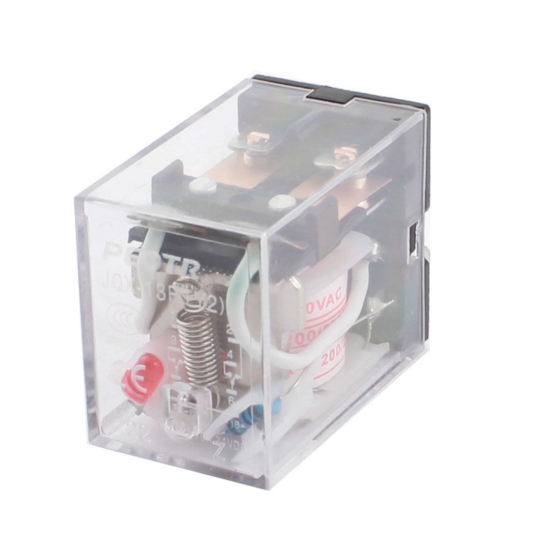 AC 200/220V Coil 2NO 2NC Red LED Lamp General Purpose Power Relay JXQ-13F