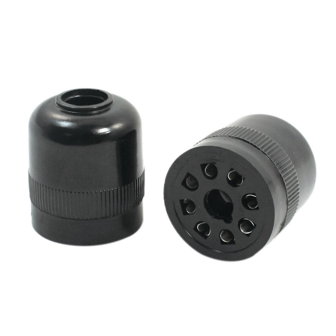 2Pcs US-08 AC 300V 7A 8 Pins Black Plastic Relay Socket for AH3-3 Timer