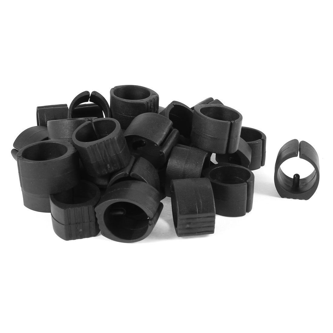 30 Pcs Black Plastic 25mm Dia Round Base U Shape Furniture Chair Floor Glide