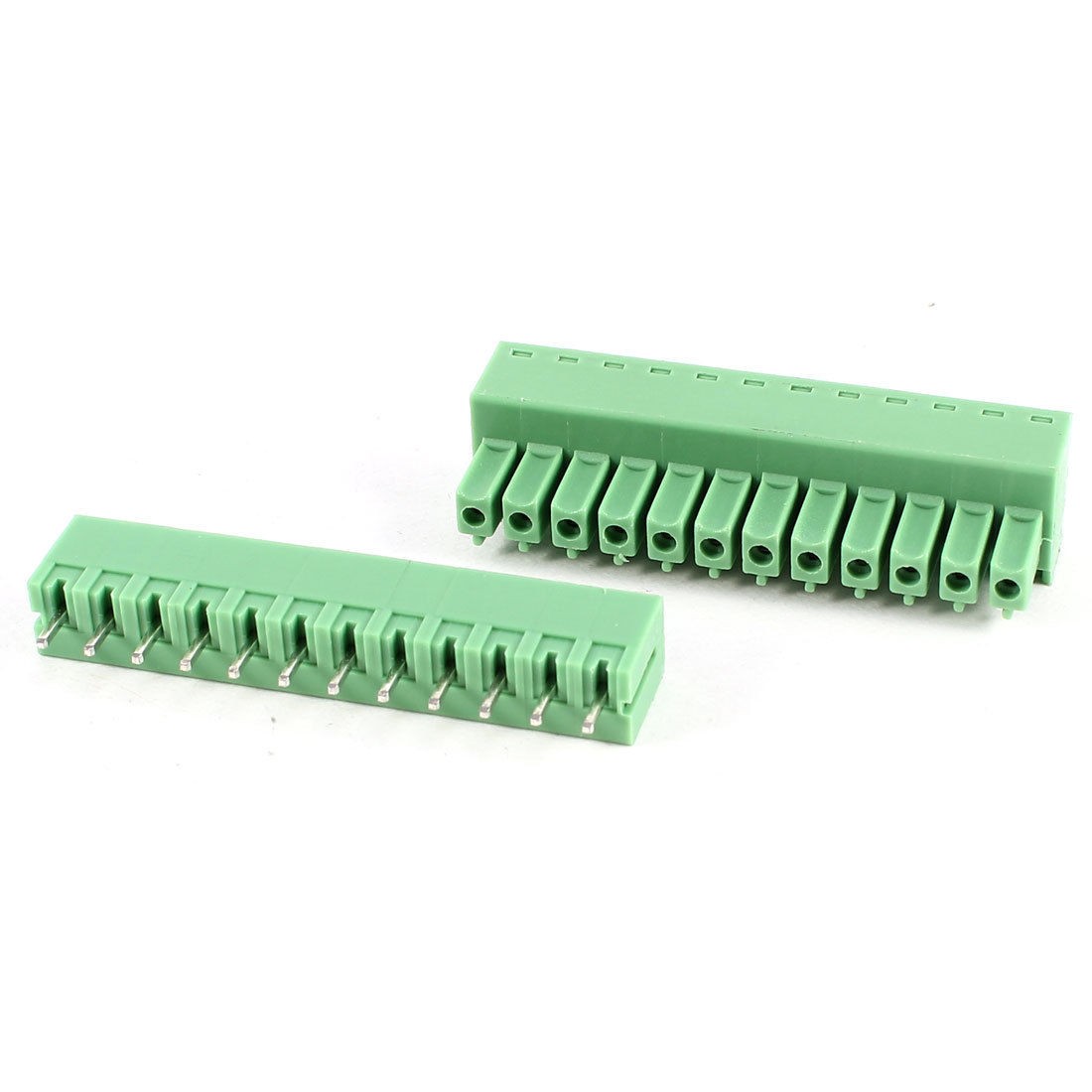 Green 12Pin 3.81mm Spacing PCB Screw Terminal Block Connector 300V 8A AWG22-16