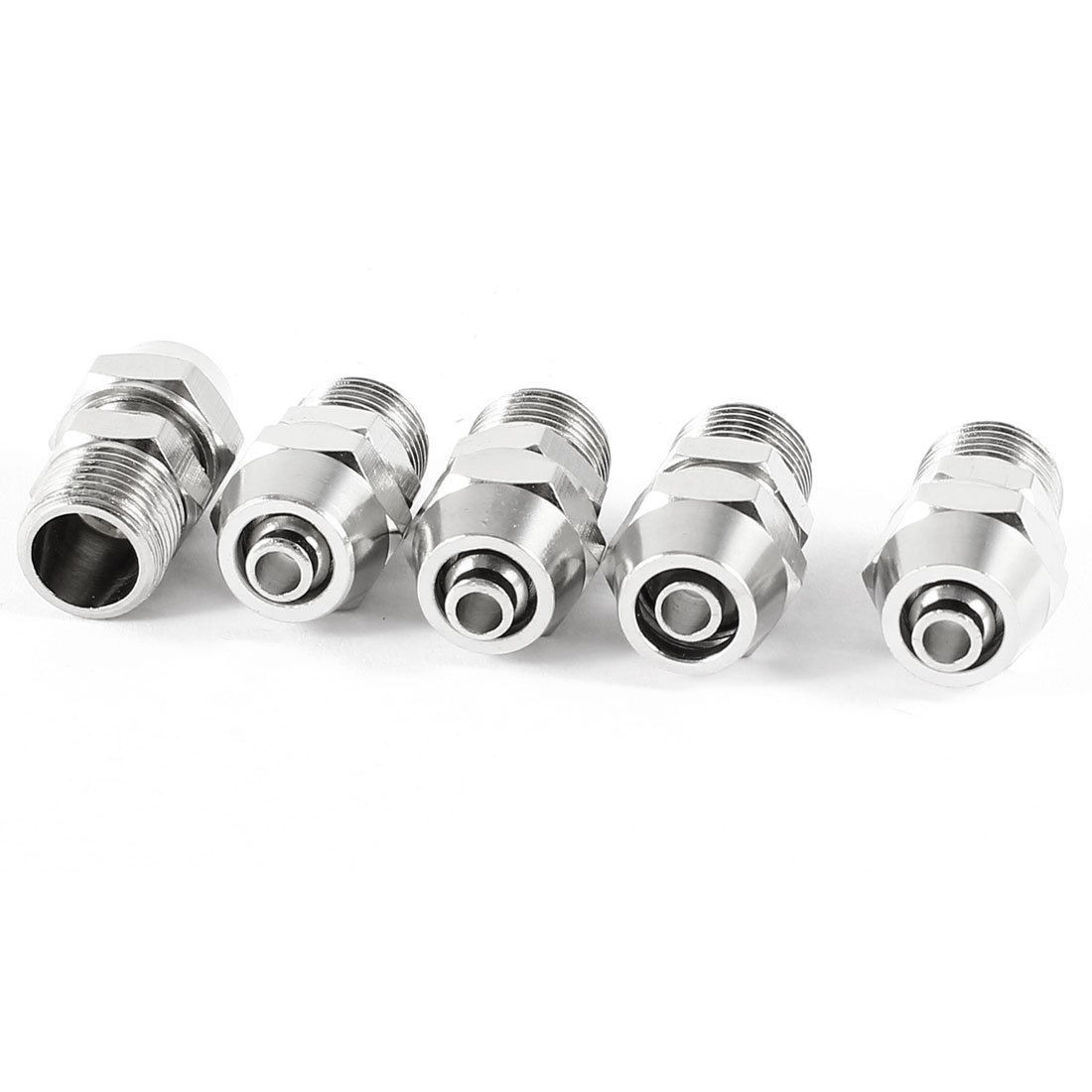 5 Pcs Pneumatic 4mmx6mm Air Tube 1 8PT Male Thread Straight Quick Couplers