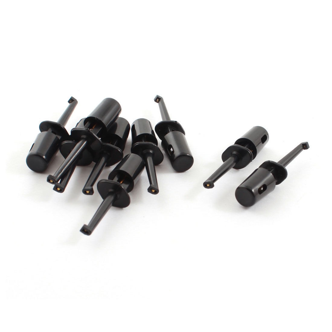 9 Pcs Electronic Testing Hook Clip Grabber Probe Black for Test Work