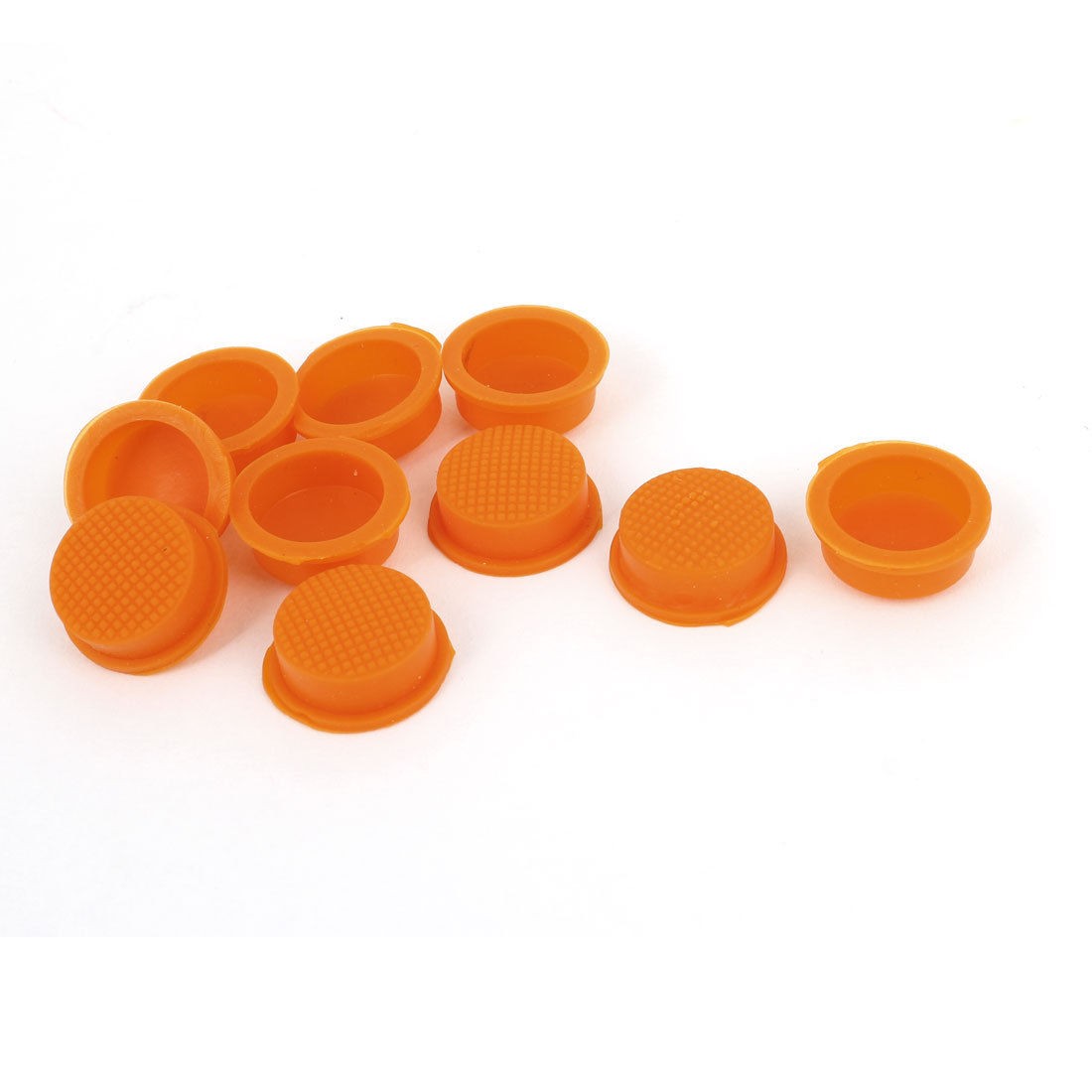 10 Pcs 13mm Dia Waterproof Cover Cap Case Orange for Round Head Rocker Switch