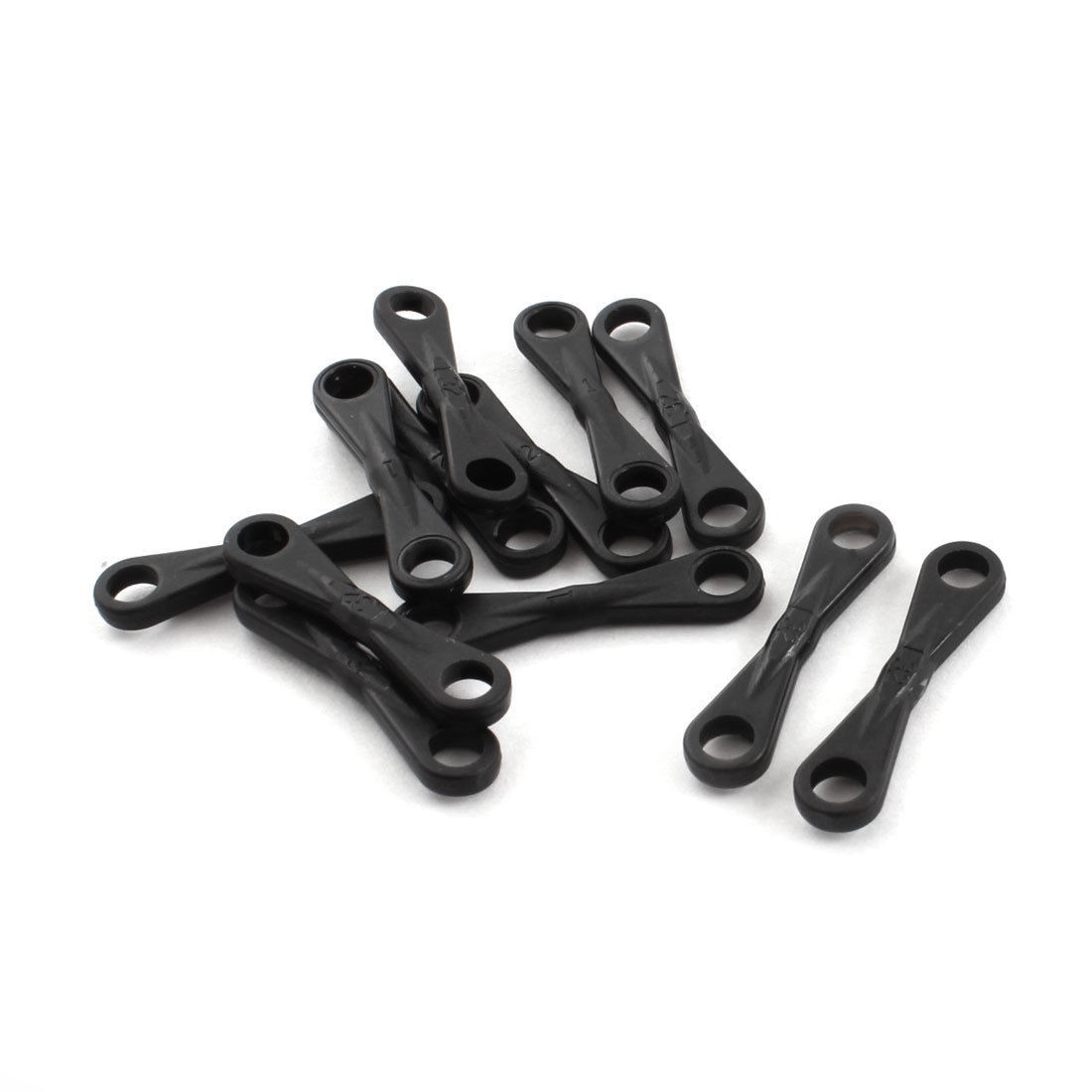 12Pcs Black Plastic Two Ends Linkage Buckles Joint 5x24.5x32mm for RC Helicopter