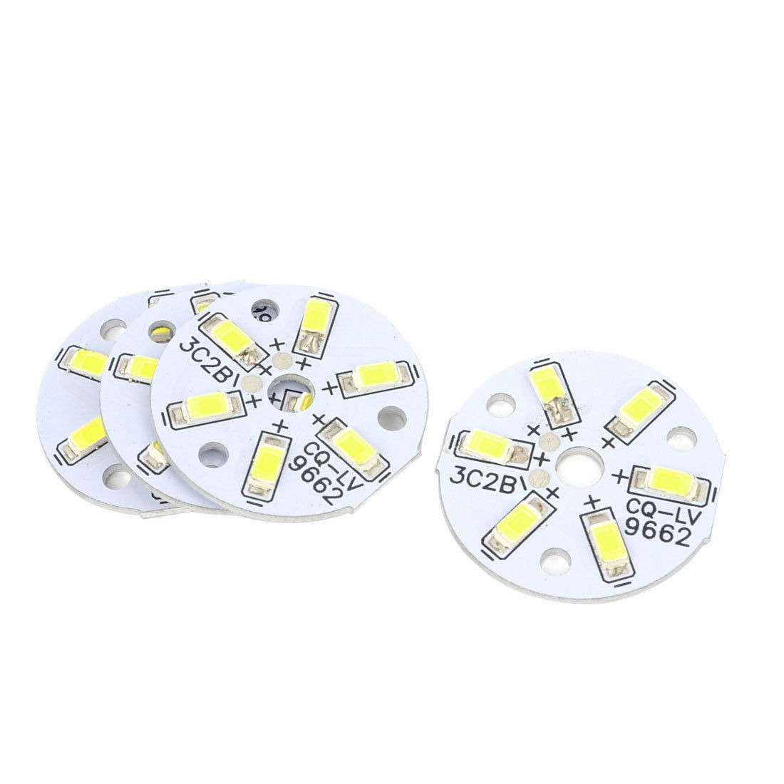 4pcs White 6 LED 3W 50-60Lm 5730 SMD Aluminum Base Plate PCB 32mm DIY