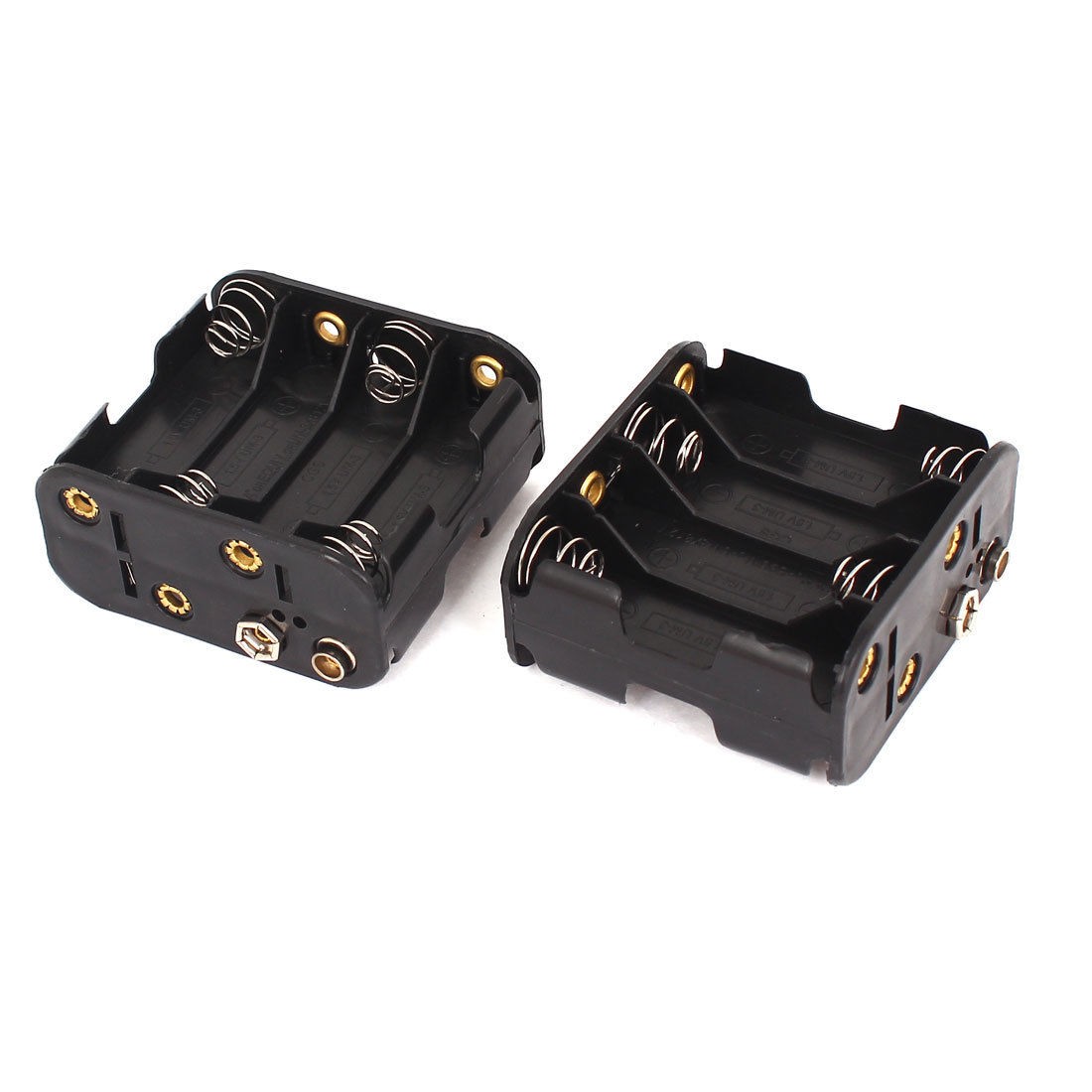2pcs 8 x AA 2-Side Battery Case Holder Box Storage w 12V Snap Connector